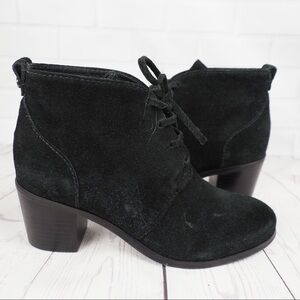 Nurture sz 5.5 black suede lace up heeled booties